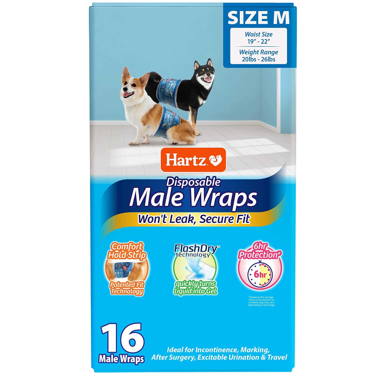Hartz Disposable Male Dog Wraps Size - Healthber