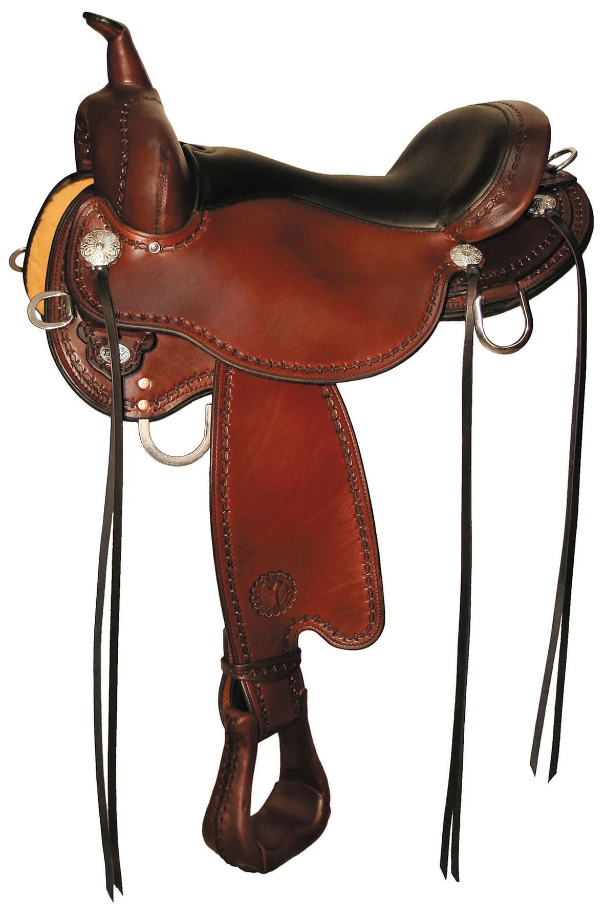 Circle Y River Flex2 Trail Saddle, Wide, Regular Oil - Healthber