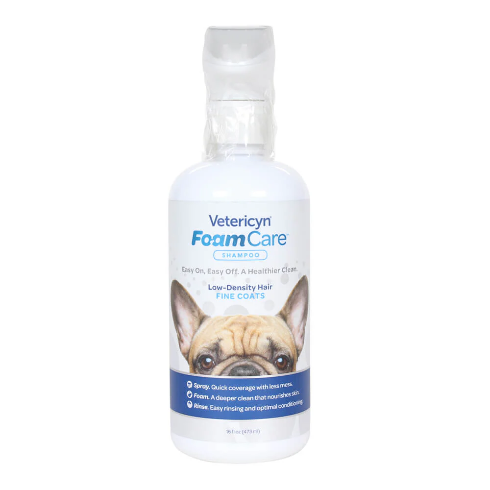 Vetericyn FoamCare Low Density Fine Coats Spray Shampoo, 16 oz - Healthber