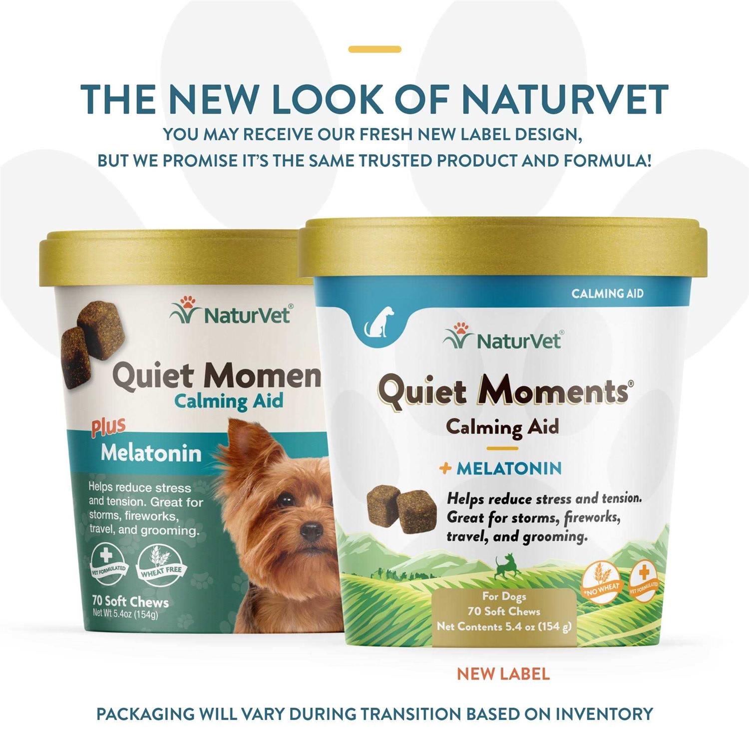 NaturVet Quiet Moments Calming Aid Plus Melatonin Dog Soft Chews - Healthber