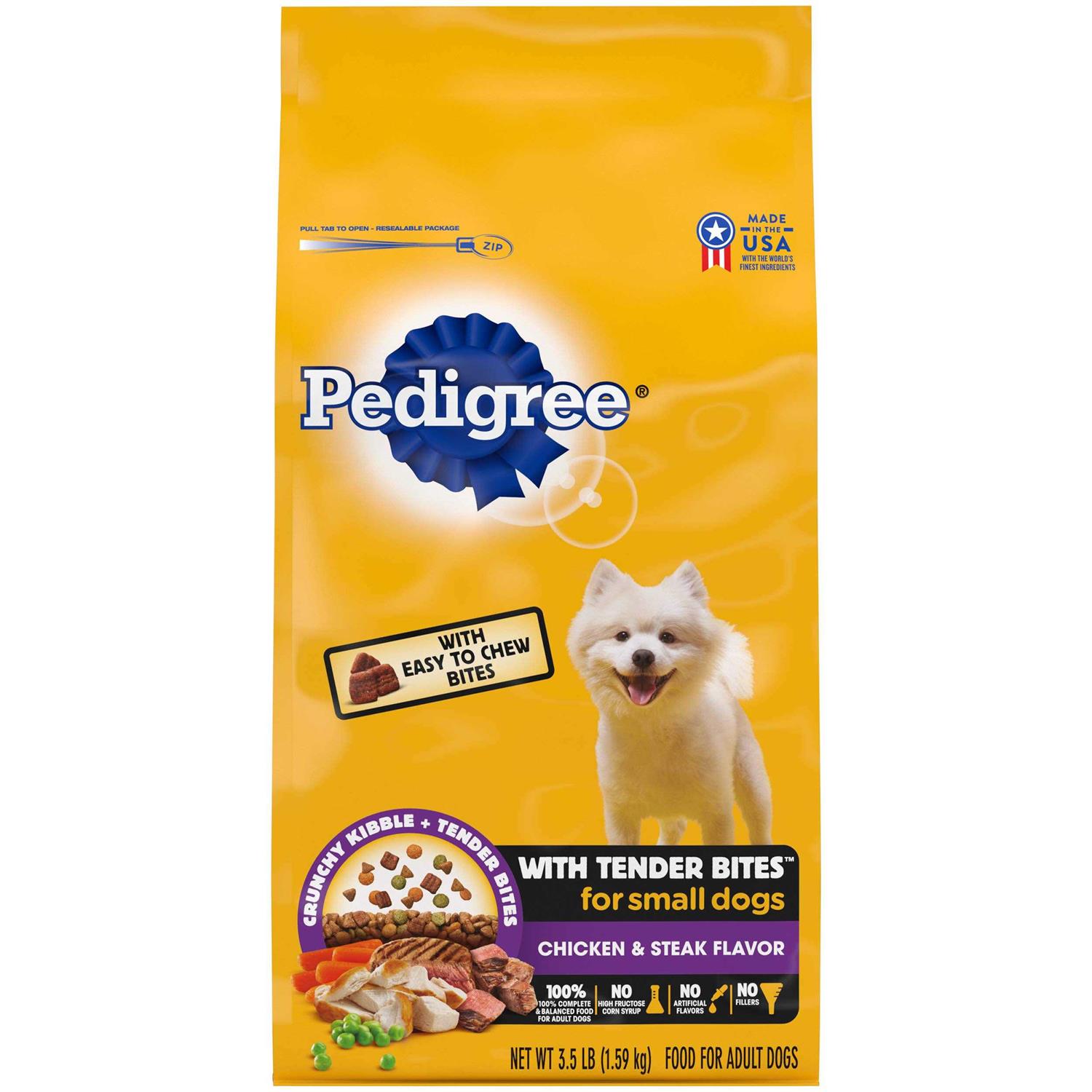 Pedigree Tender Bites Adult Dry Dog Food Chicken and Steak - Healthber