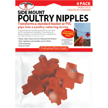 Poultry Nipples, 4 pk, Red - Healthber
