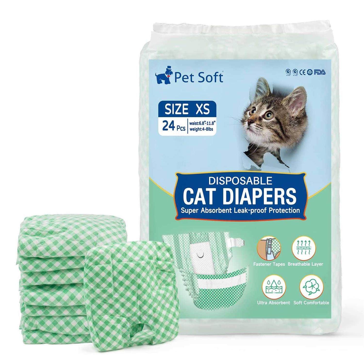Pet Soft Disposable Cat Diapers Female Dog Diapers for Cats & Dogs in Heat Period or Urine Incontinence - Healthber