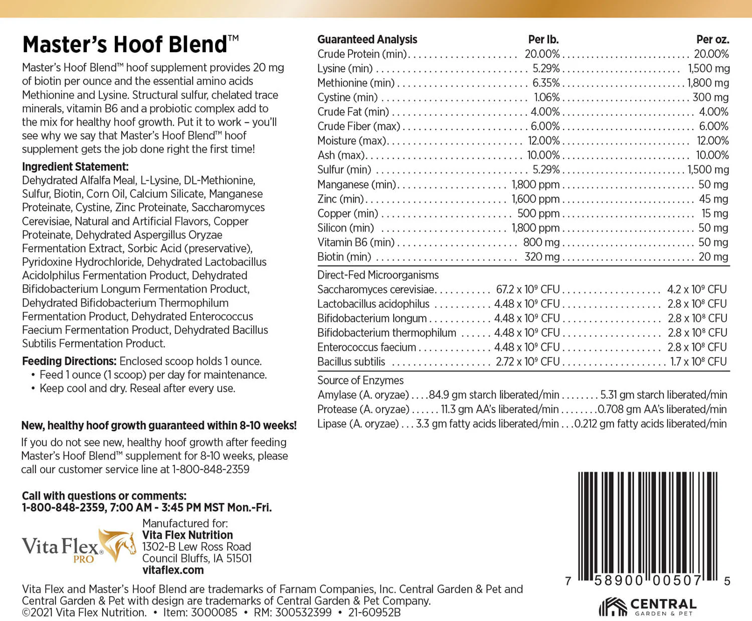 Vita Flex Pro Master's Hoof Blend Formula - Healthber
