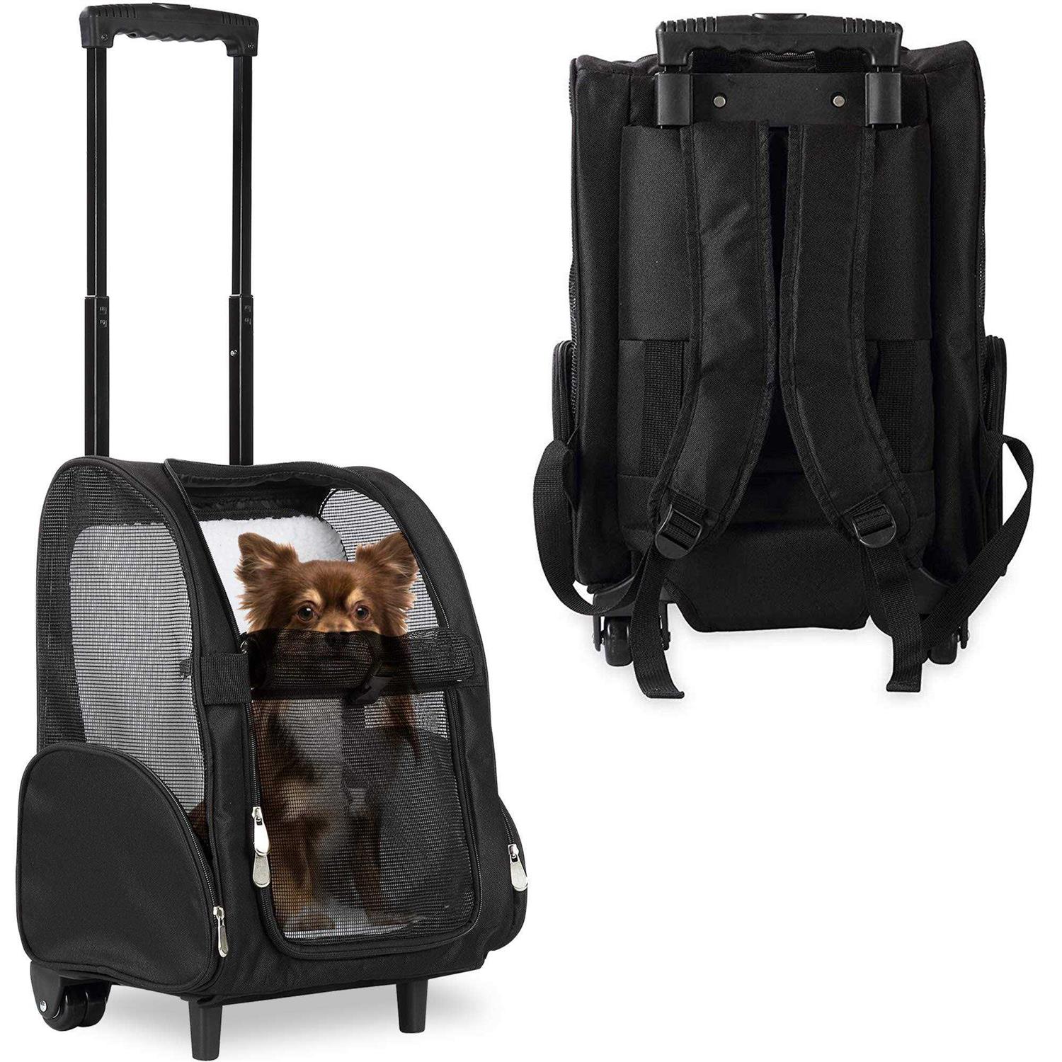 Kopeks Deluxe Backpack Pet Travel Carrier with Double Wheels - Healthber