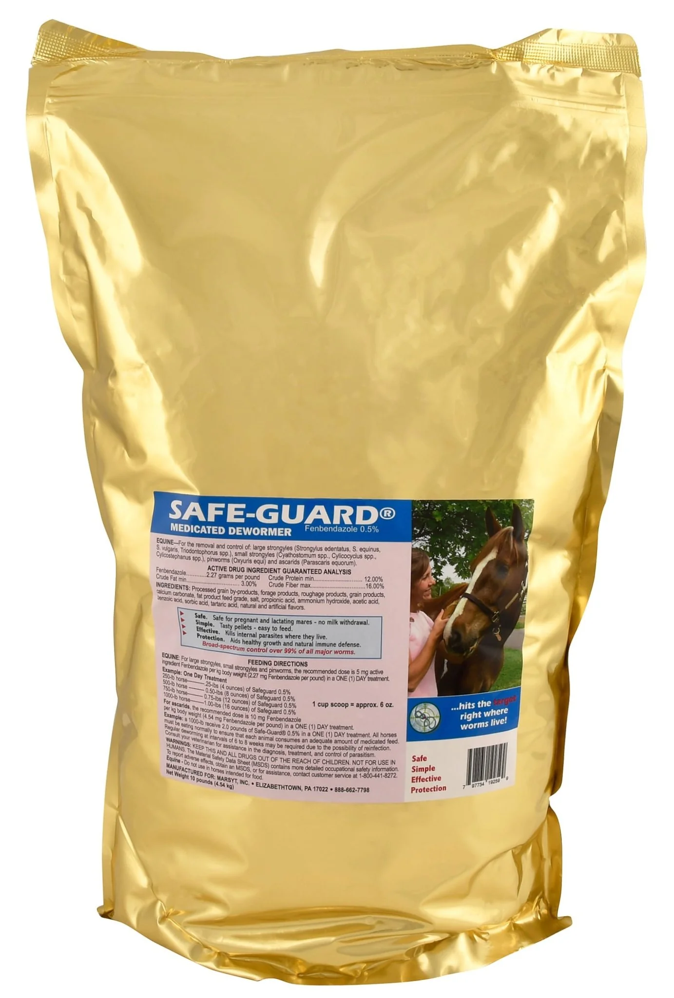 Safe-Guard Pelleted Horse Dewormer (0.5% fenbendazole), 10 lb - Healthber