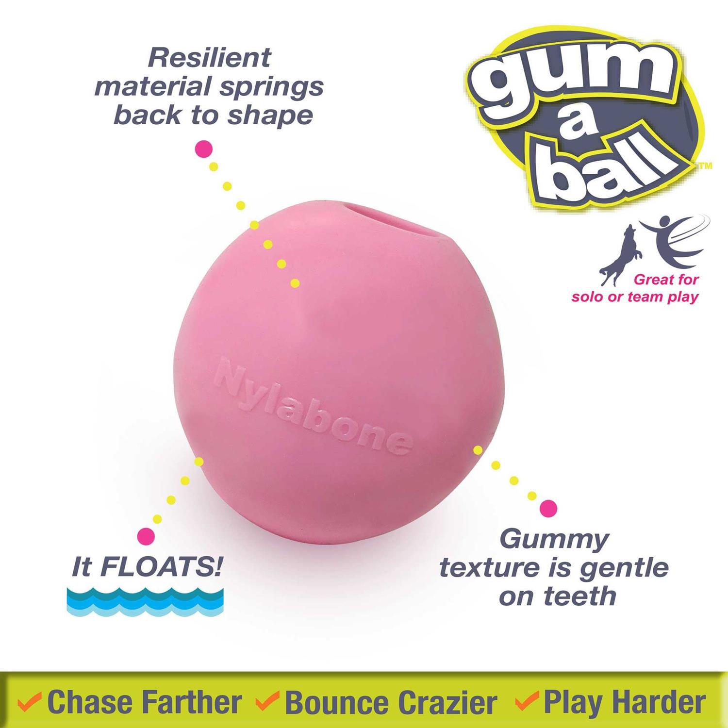 Nylabone Power Play Gum-a-Ball Toy for Dogs - Healthber
