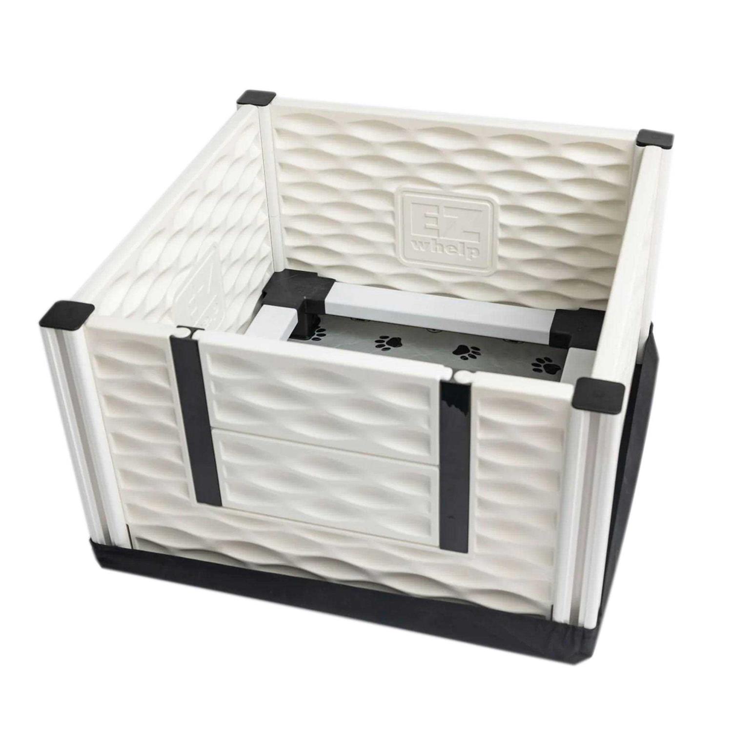 EZwhelp EZclassic Puppy Dog Whelping Box Playpen w/Rails & Liner - Healthber