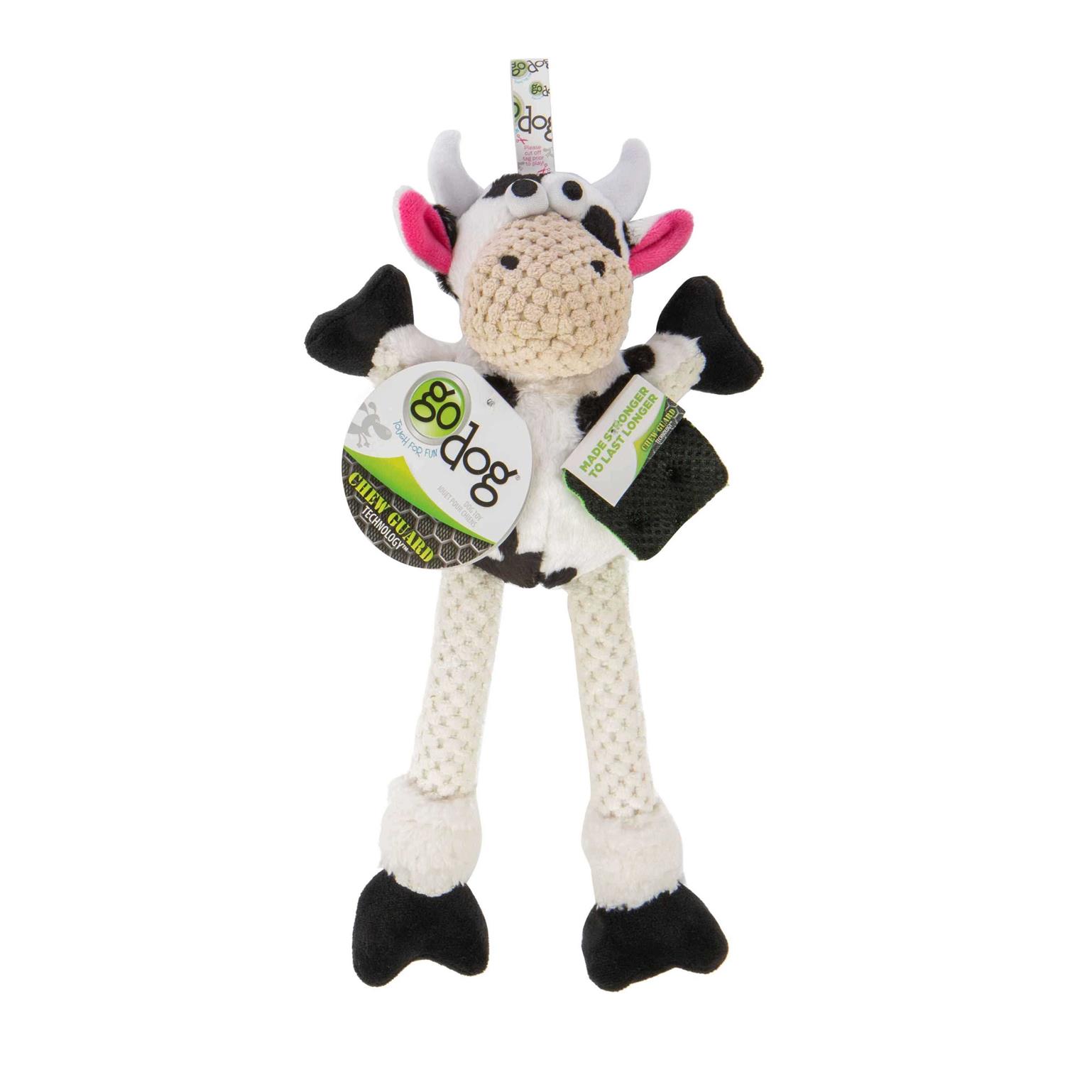 goDog Checkers Skinny Cow Dog Toy - Healthber