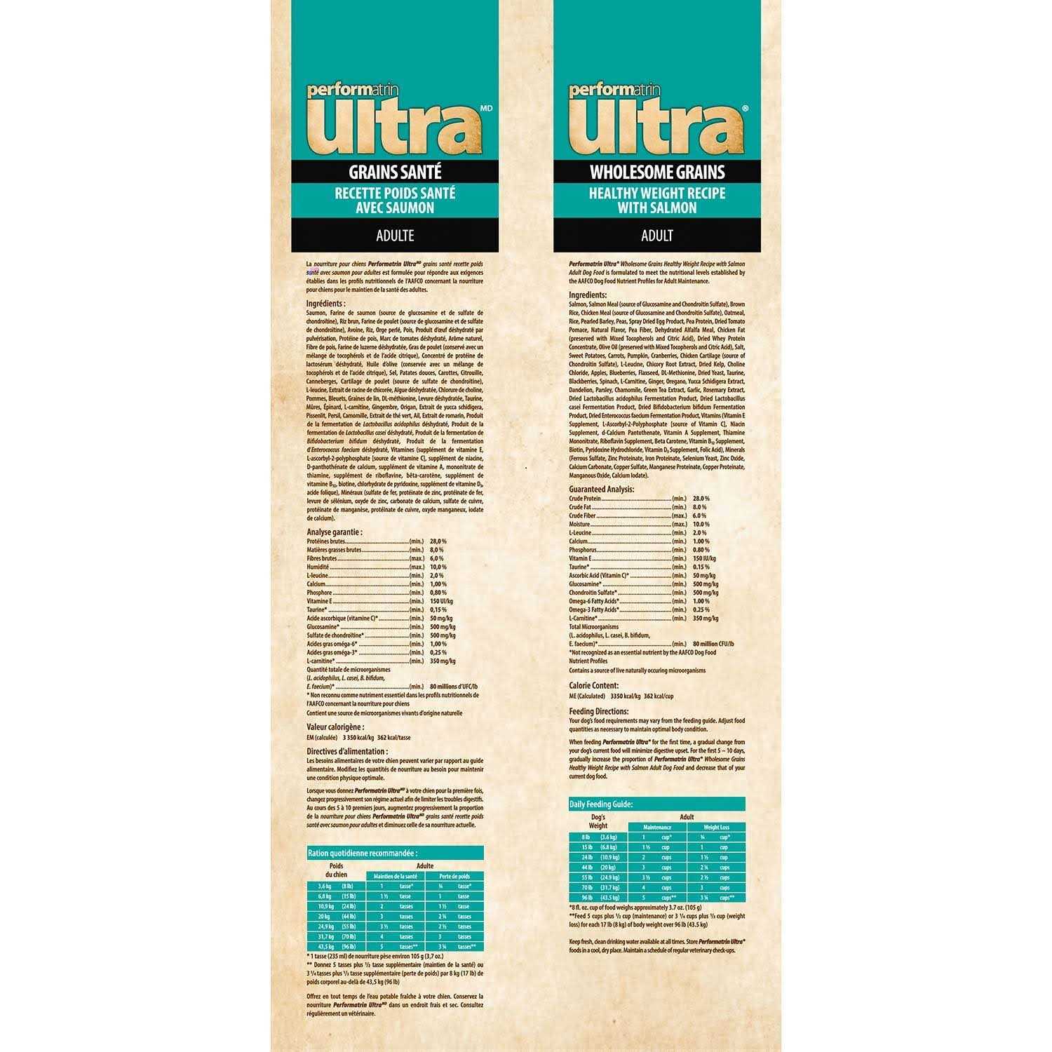 Performatrin Ultra Wholesome Grains Healthy Weight With Salmon Adult Dry Dog Food - Healthber
