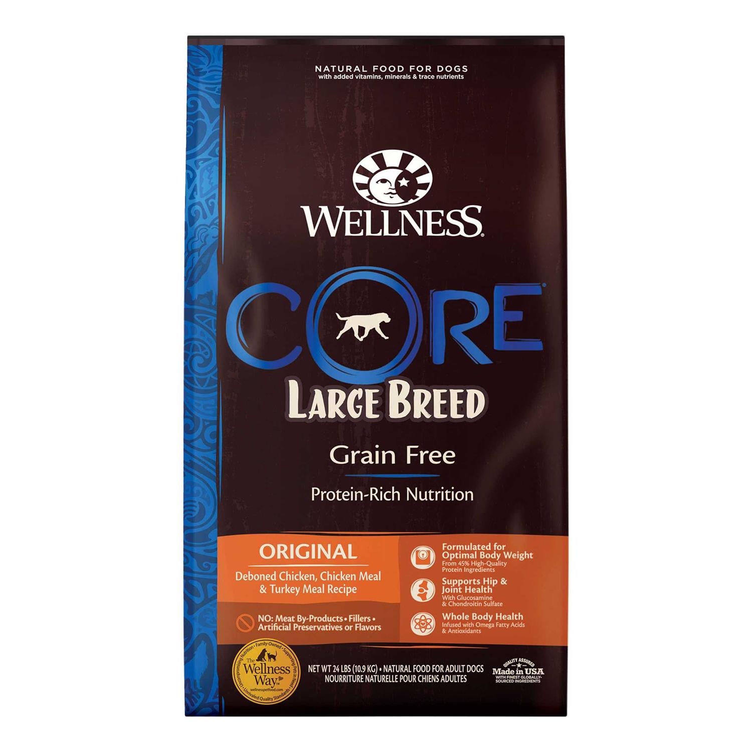 Wellness Core Natural Grain Free Large Breed Dry Dog Food - Healthber