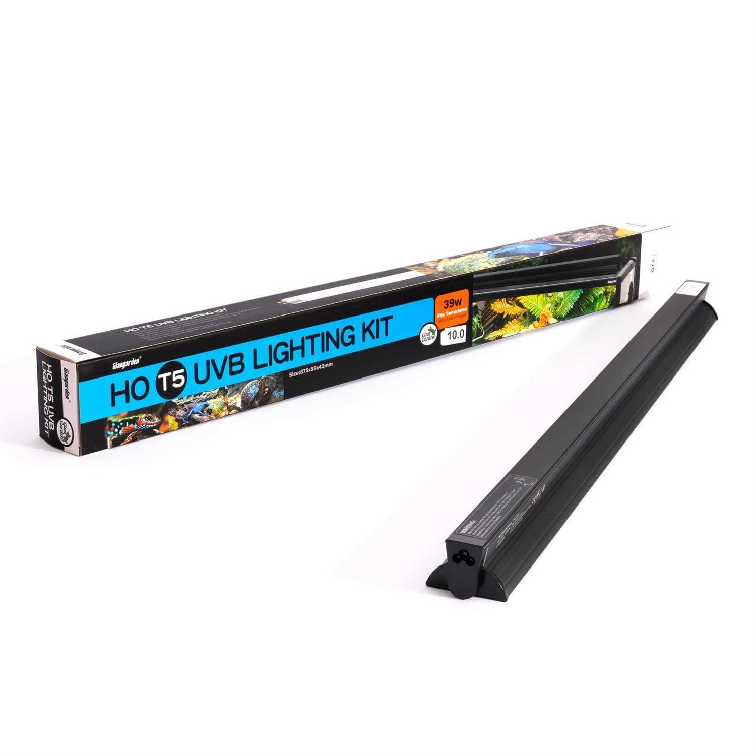 Giangarden T5 HO UVB Lighting Combo Kit, Reptile Light Fixture with UVB 10.0 Fluorescent Tube Ideal for tropical and deserts - Healthber