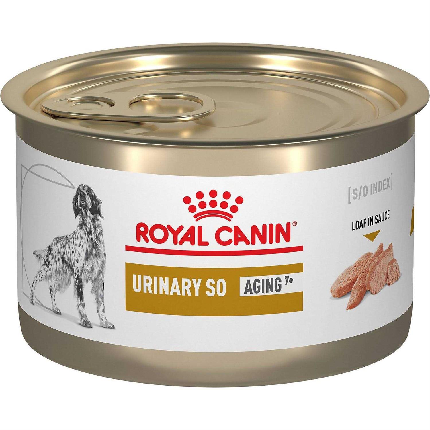 Royal Canin Veterinary Diet Adult Urinary SO Aging 7+ Loaf in Sauce Canned Dog Food - Healthber