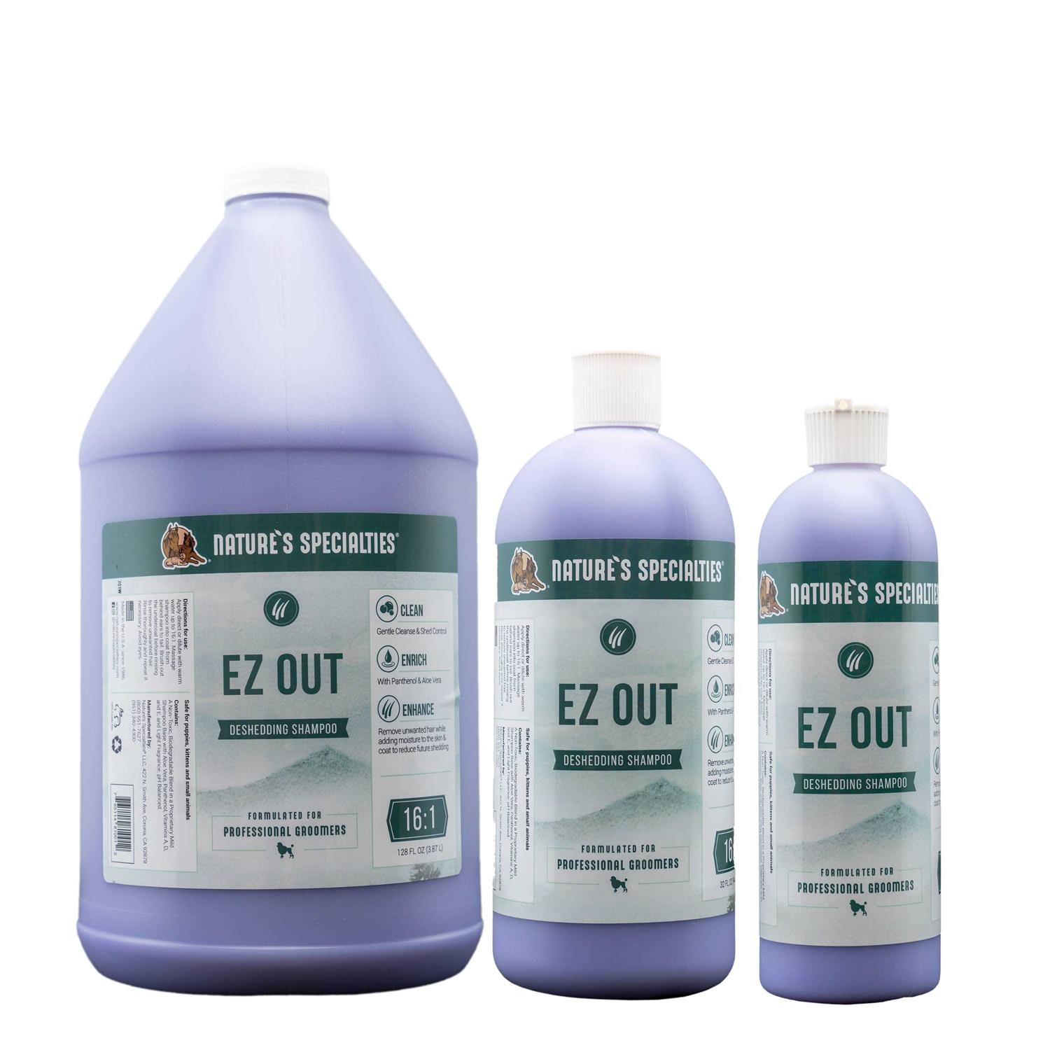 Nature’s Specialties EZ Out Deshedding Shampoo for Dogs Cats - Healthber