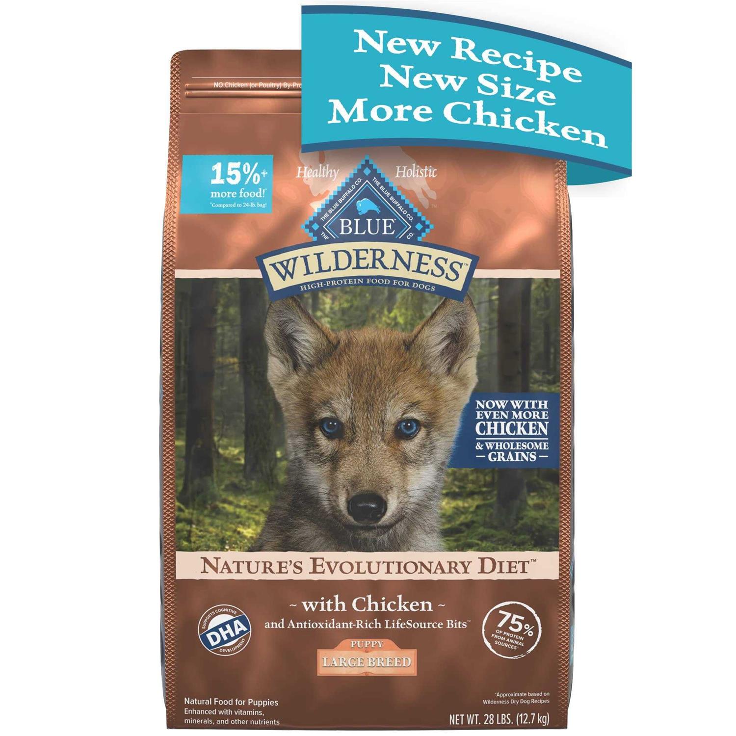 Blue Buffalo Wilderness Large Breed Puppy High Protein Natural Chicken & Wholesome Grains Dry Dog Food - Healthber