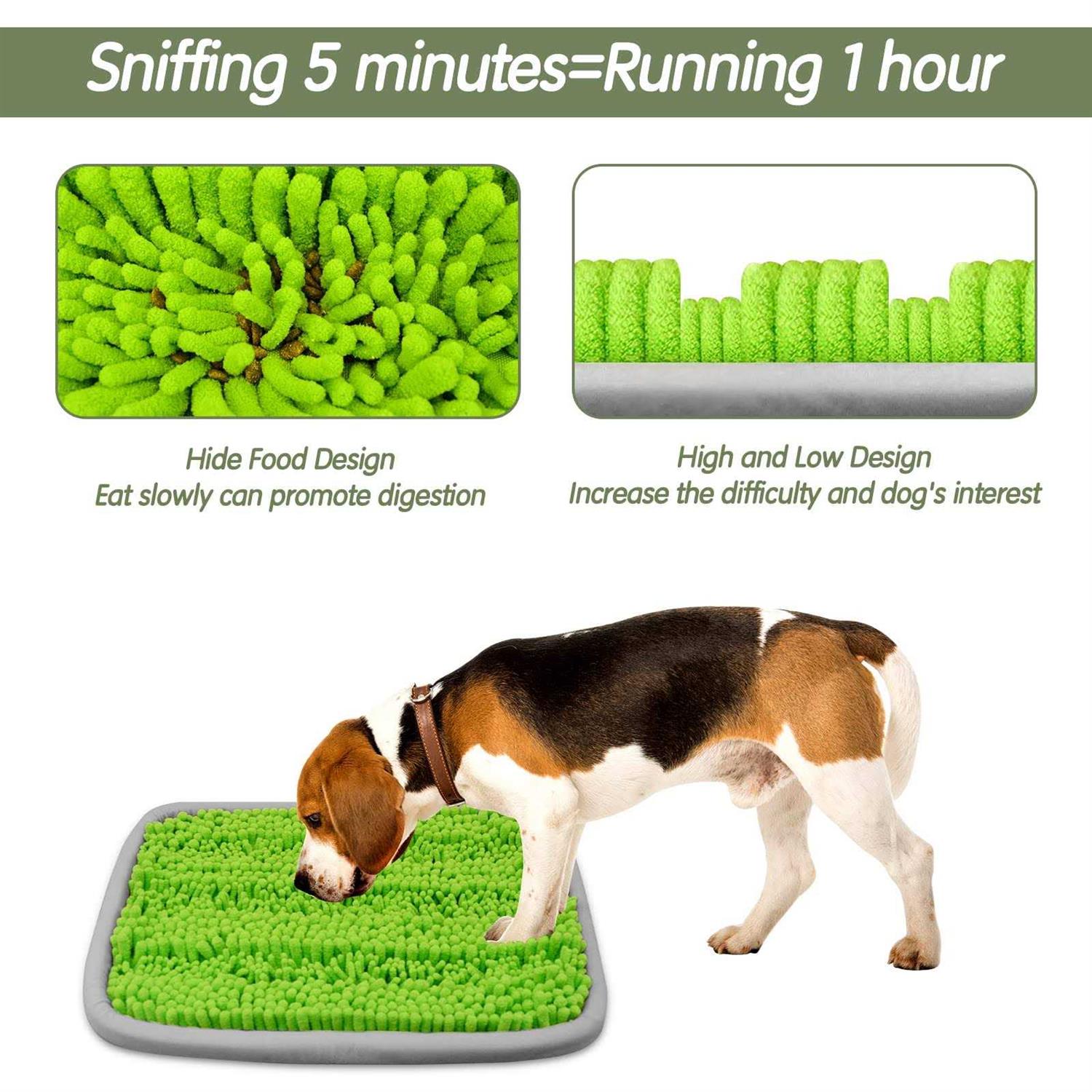 Bakumon Snuffle Mat for Dogs 21x16Inch Interactive Sniff Mats for Large Medium Small Breed Dog Pet,Snuffle Bowl Mat Nosework Training Foraging Pad - Healthber