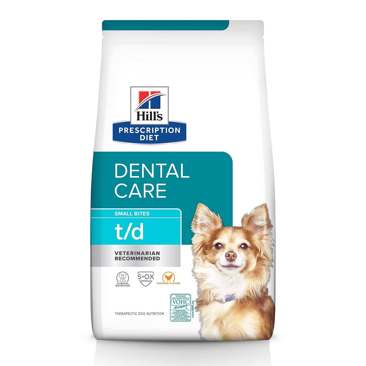 Hill’s Prescription Diet t/d Dental Care Small Bites Chicken Flavor Dry Dog Food - Healthber