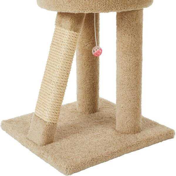 Frisco 24-in Real Carpet Cat Scratching Perch with Toy - Healthber