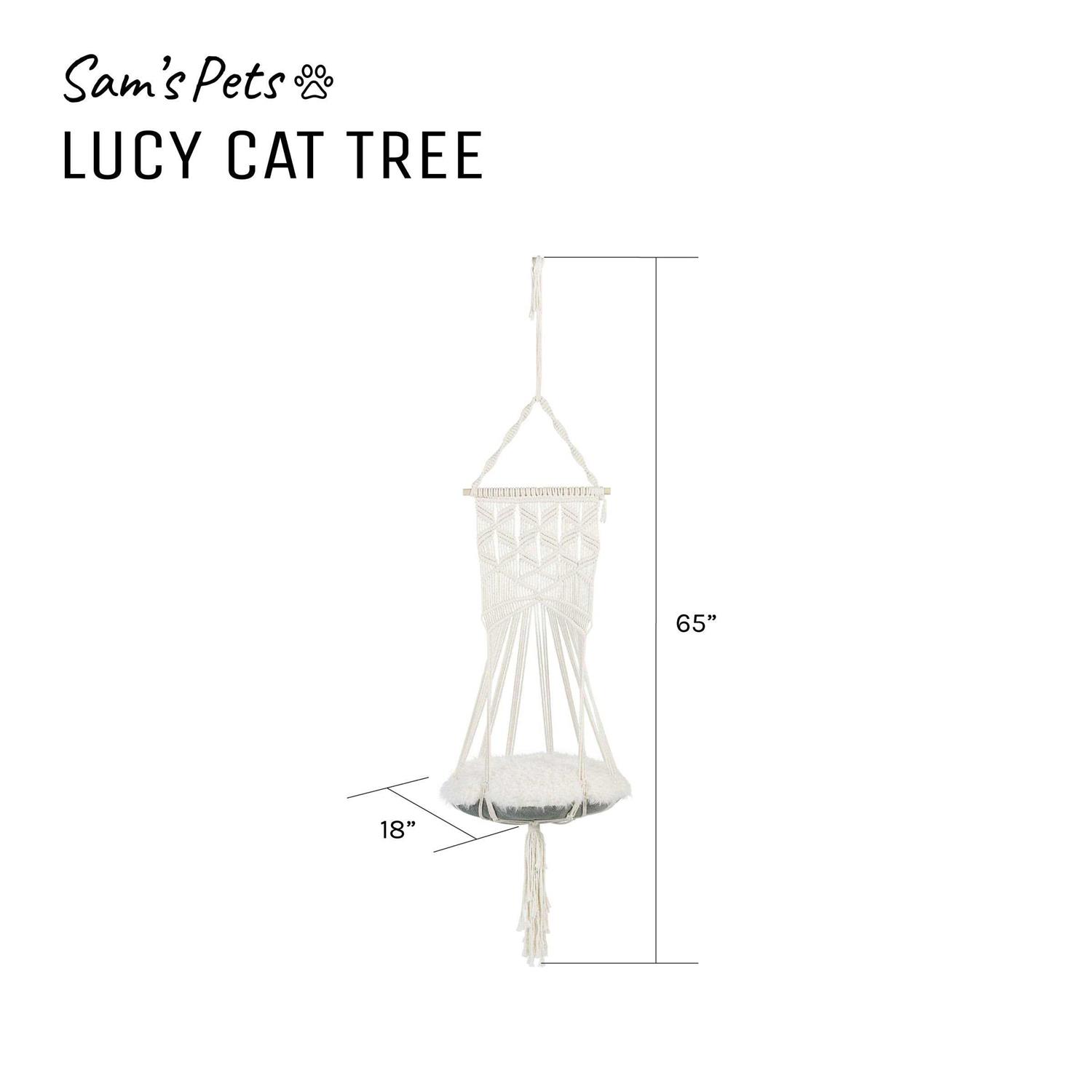 Sam’s Pets Lucy White Macrame Cat Tree - Healthber