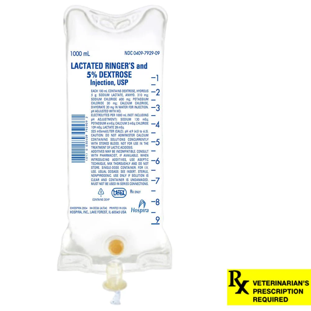 Rx Lactated Ringer's and 5% Dextrose Injection, 1000ml - Healthber