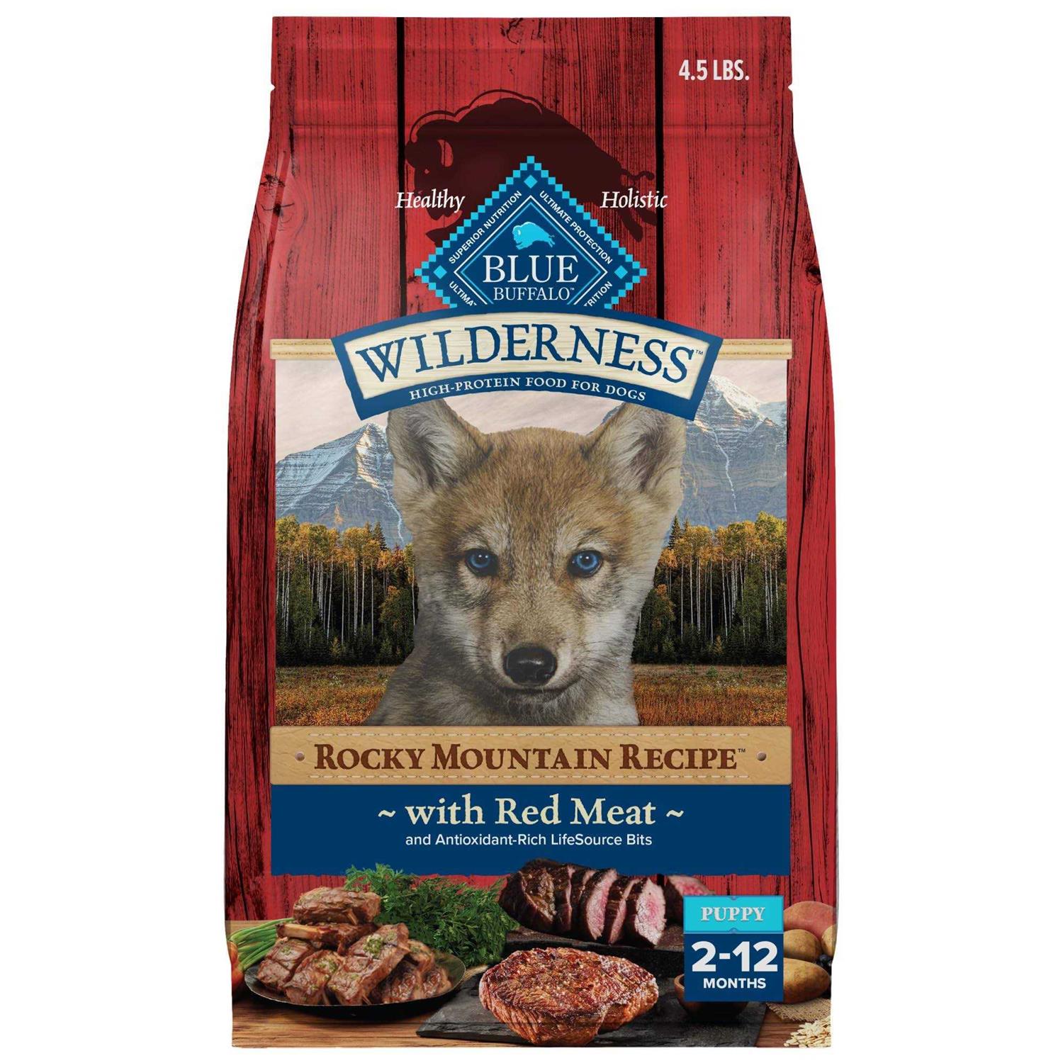 Blue Buffalo Wilderness Rocky Mountain Recipe High Protein Puppy Dry Dog Food - Healthber