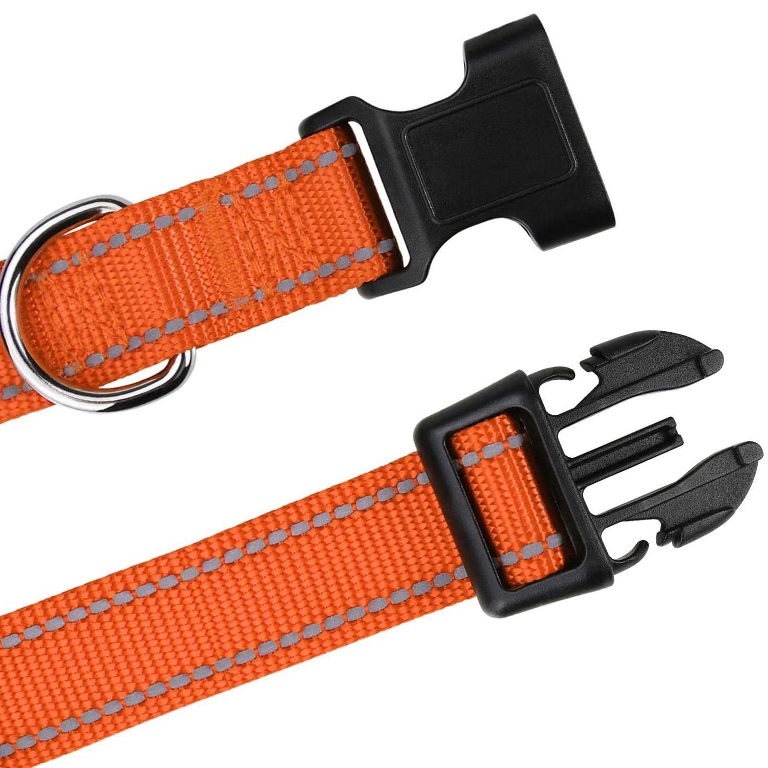 TagME Reflective Nylon Dog Collars Adjustable Classic Dog Collar with Quick Release Buckle Dogs - Healthber