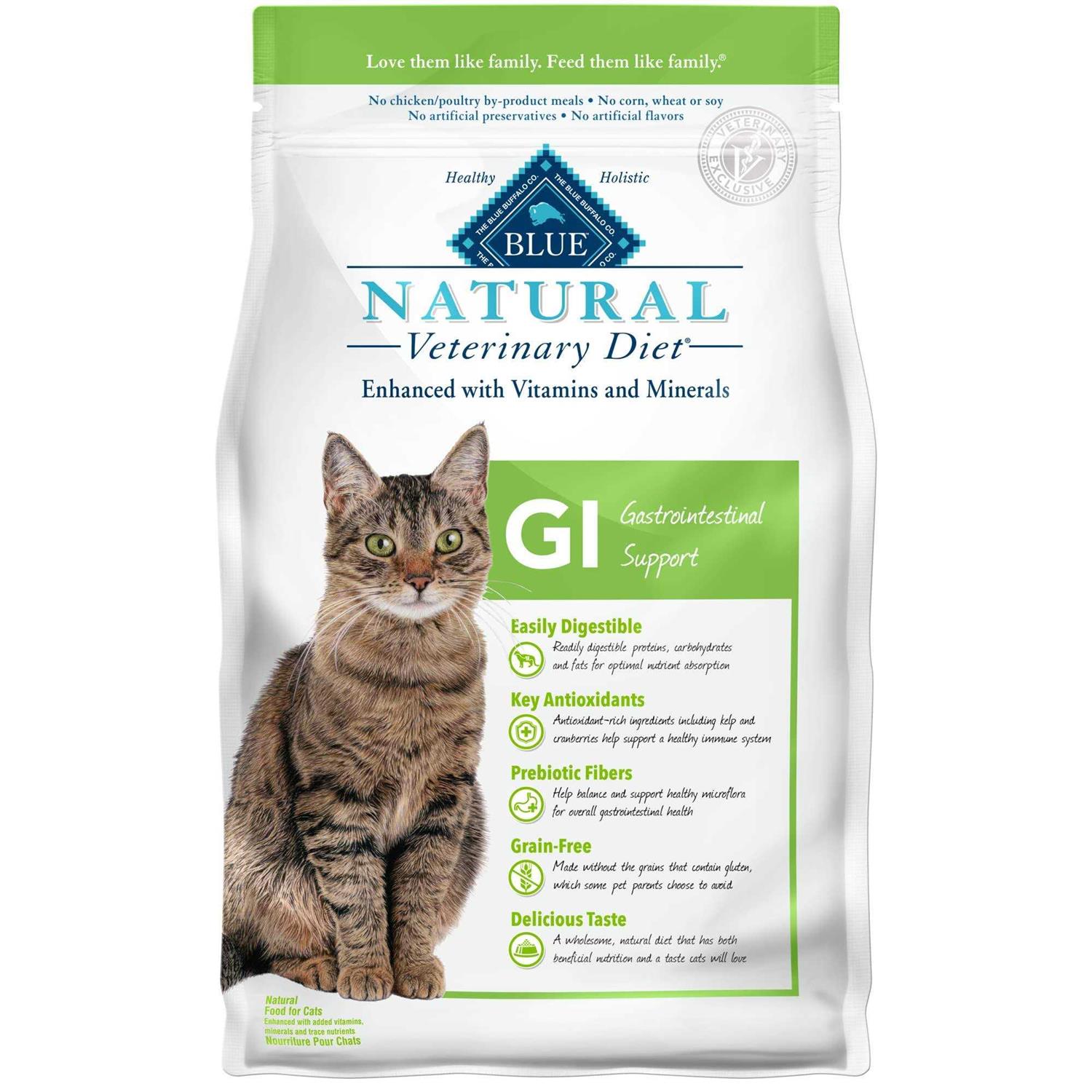 Blue Natural Veterinary Diet GI Gastrointestinal Support Dry Cat Food - Healthber