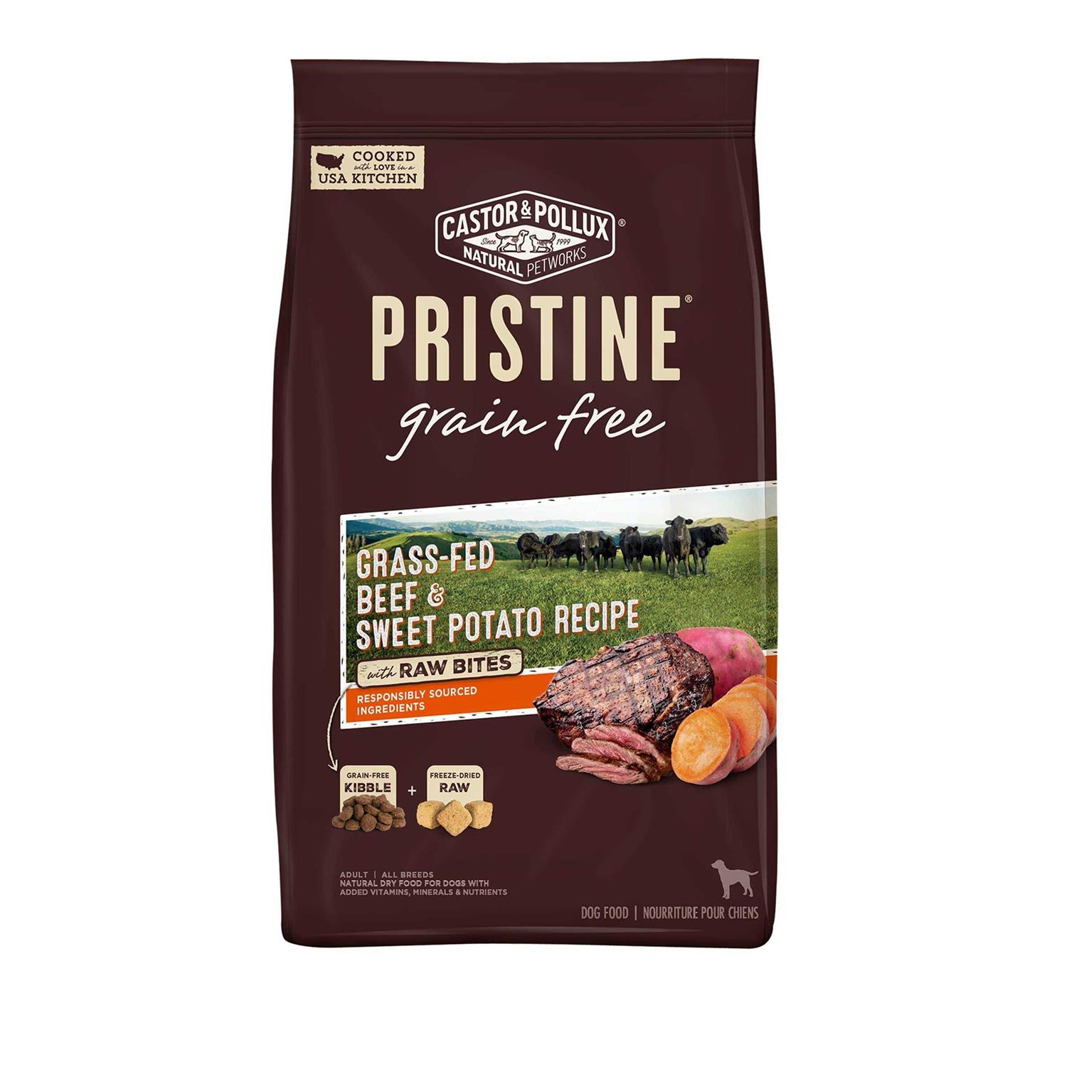 Castor Pollux Dog Food Dry Pristine Grain Free Beef Raw - Healthber