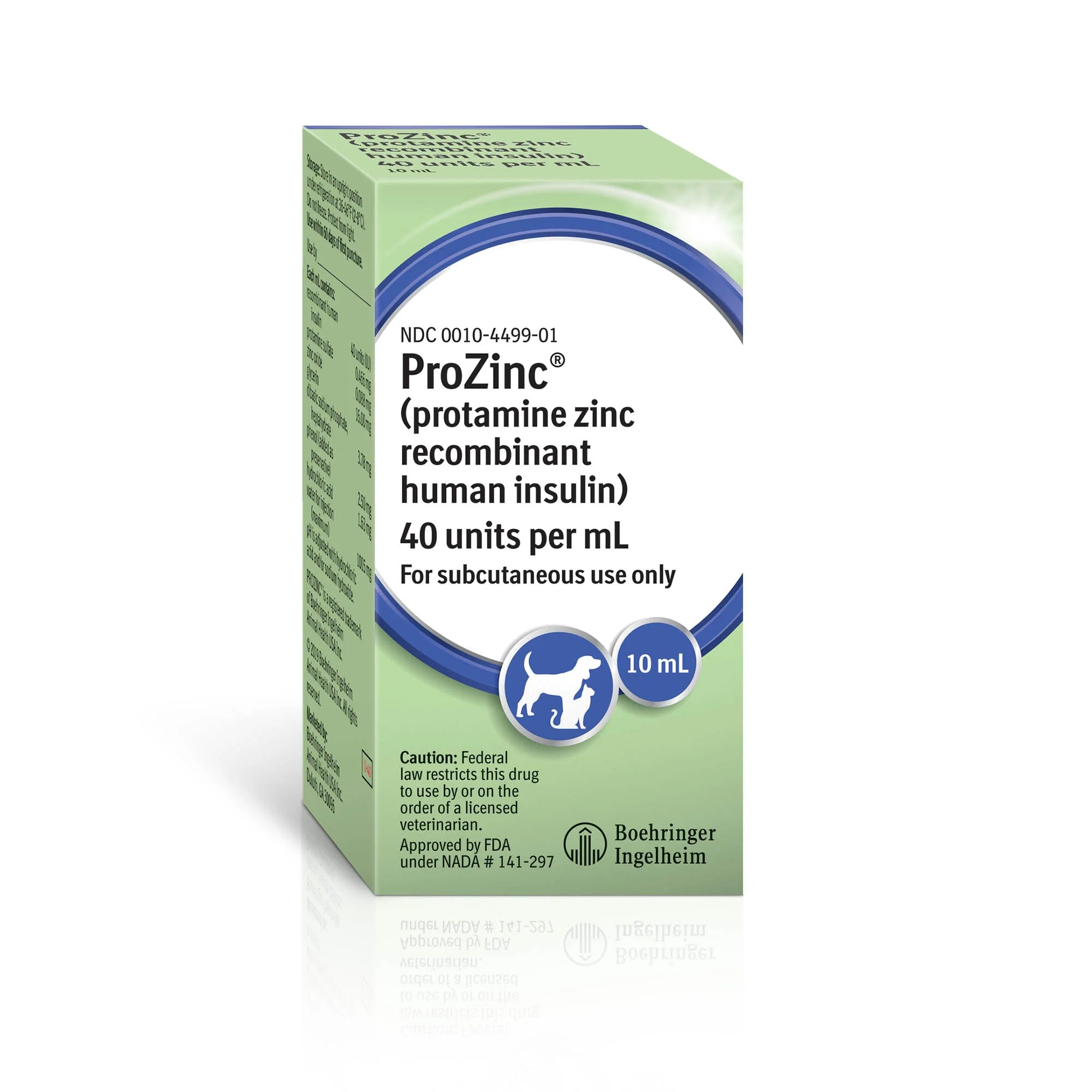 Rx ProZinc (protamine zinc recombinant human insulin) Injection for Dogs & Cats, 40 units/ml, 10ml Vial - Healthber