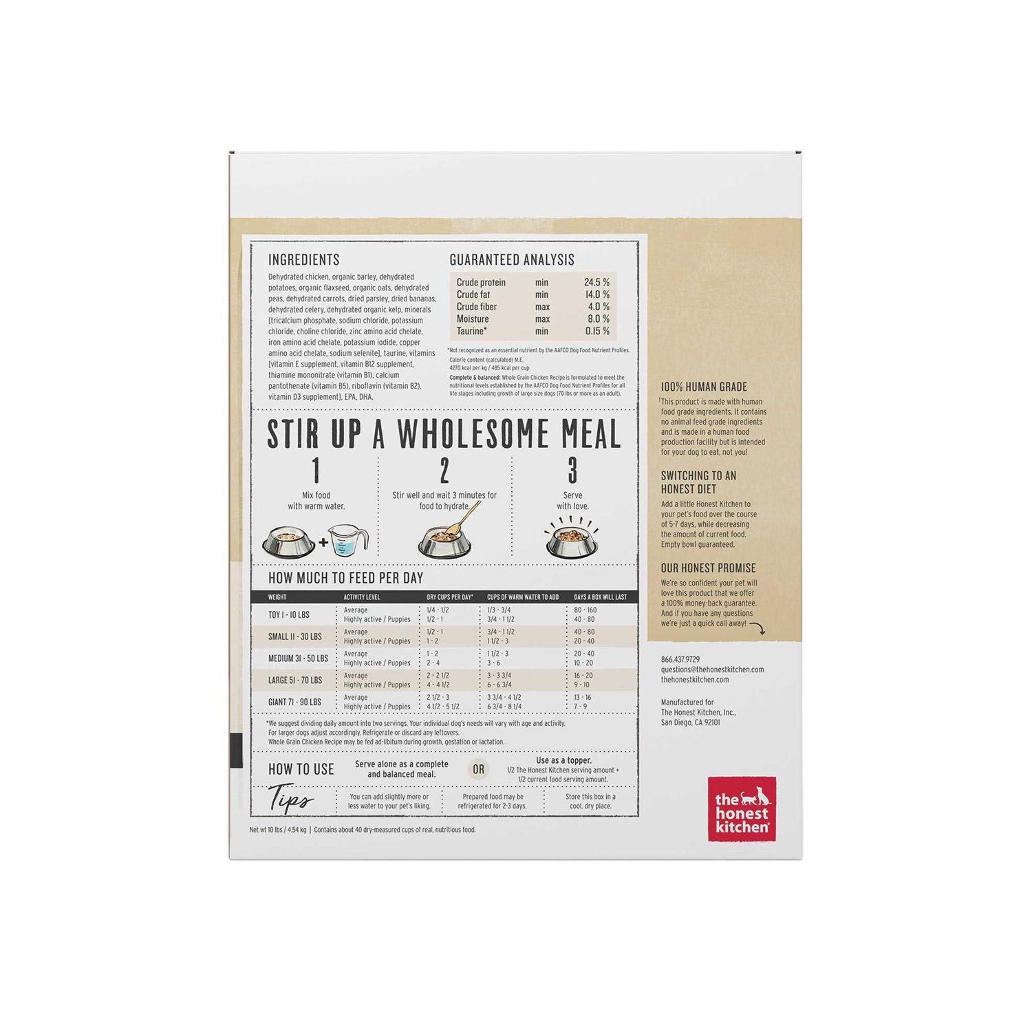 The Honest Kitchen Dehydrated Whole Grain Chicken Dog Food - Healthber