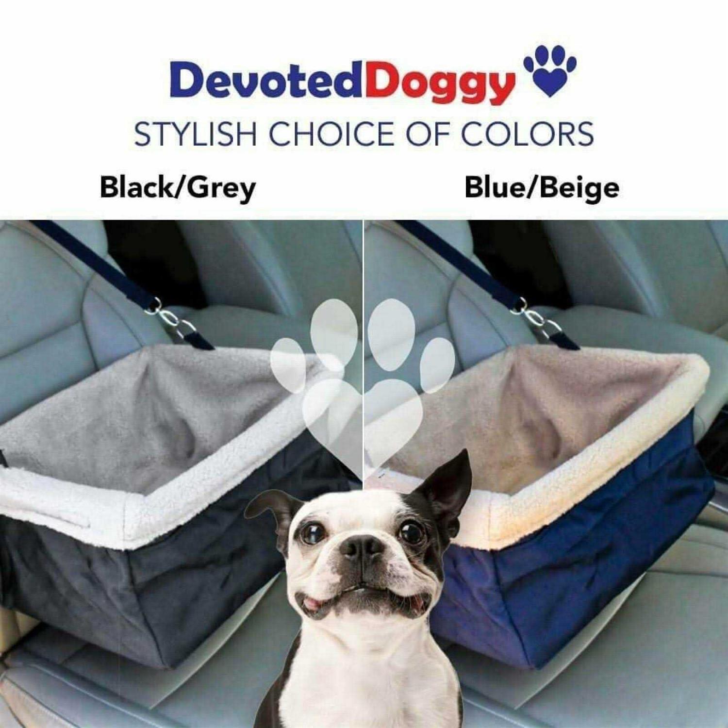 Devoted Doggy Deluxe Dog Car Seat Dog Booster Seat Fits Pets up to 15lbs - Healthber
