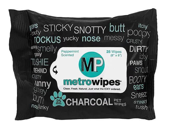 Metro Wipes Charcoal Peppermint Pet Wipes - Healthber