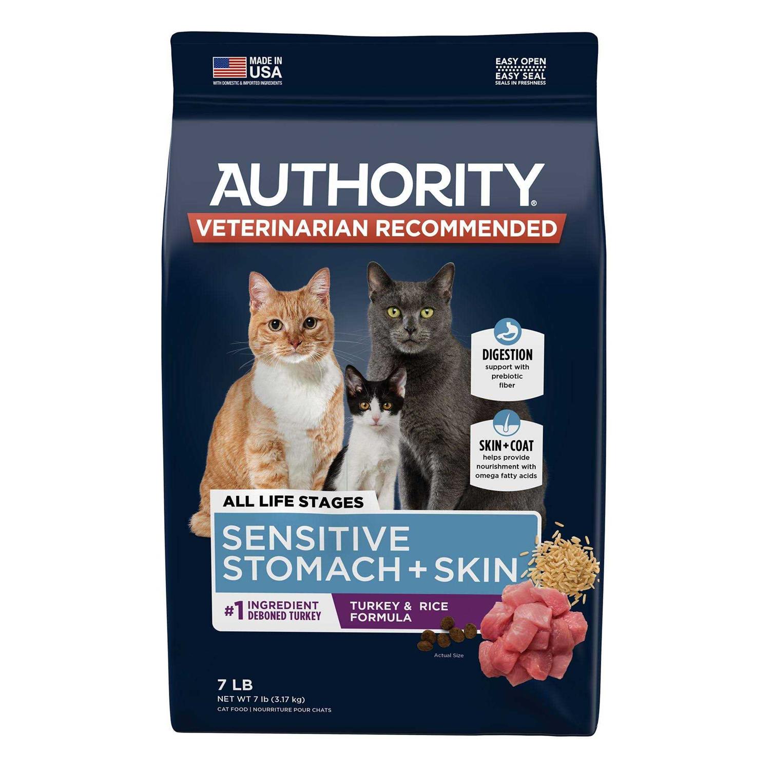 Authority Sensitive Stomach and Skin Cat Dry Food - Healthber