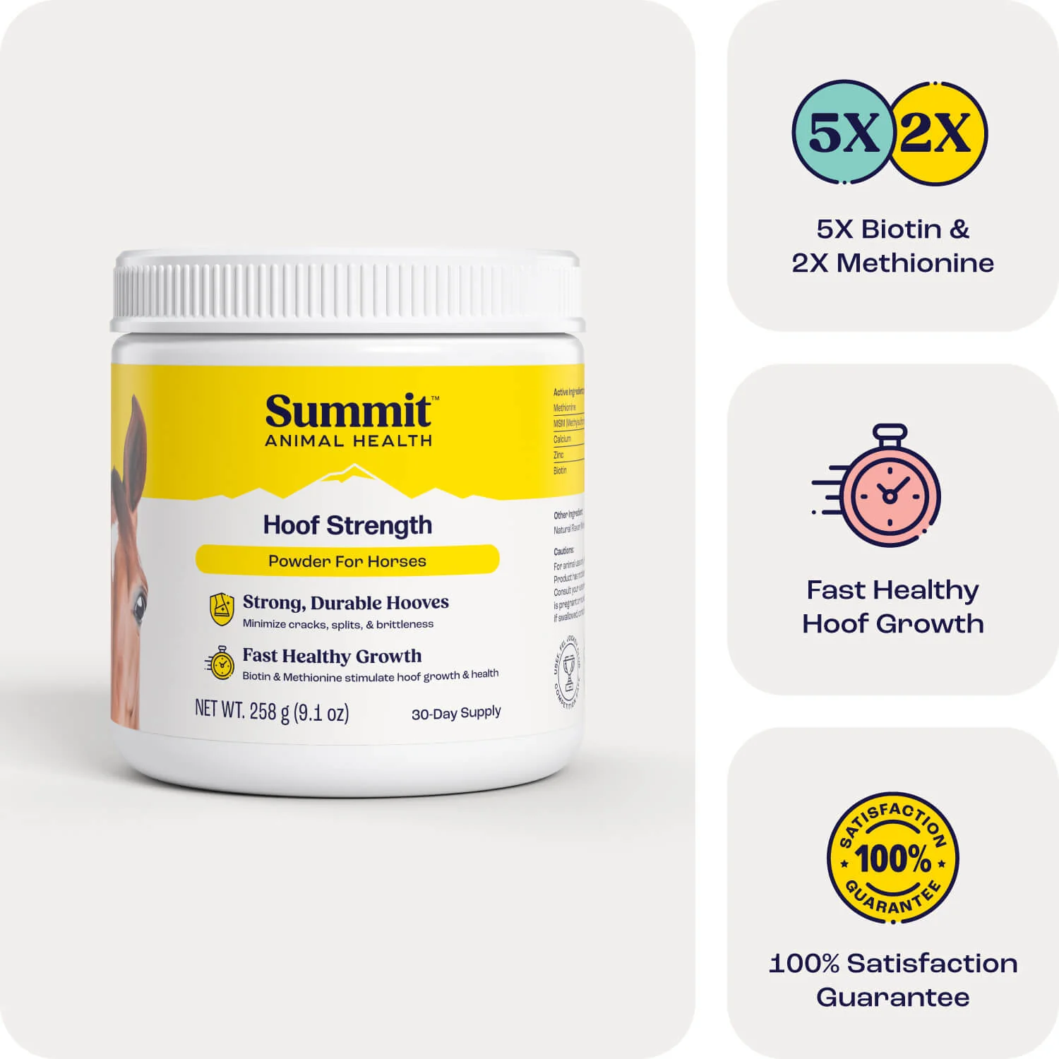 Summit Animal Health - Hoof Strength Powder for Horses, 9.1 oz - Healthber