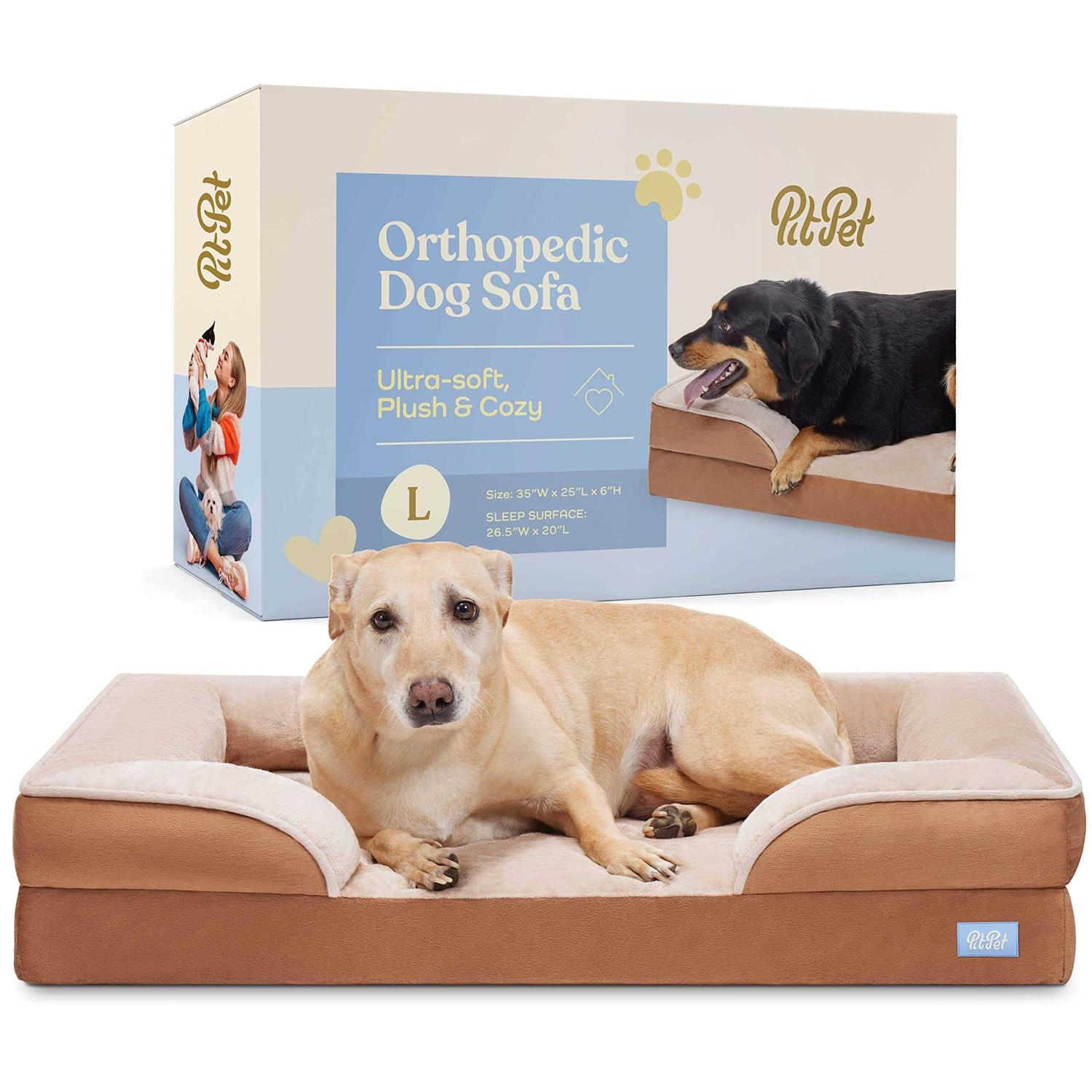 Pitpet Orthopedic Sofa Dog Bed Ultra Comfortable Dog Bed for Large Dogs - Healthber