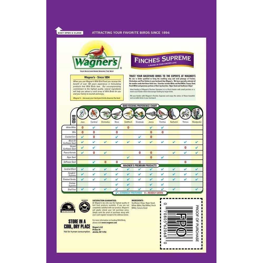 Wagner’s 5 lb. Finches Supreme Wild Bird Food - Healthber