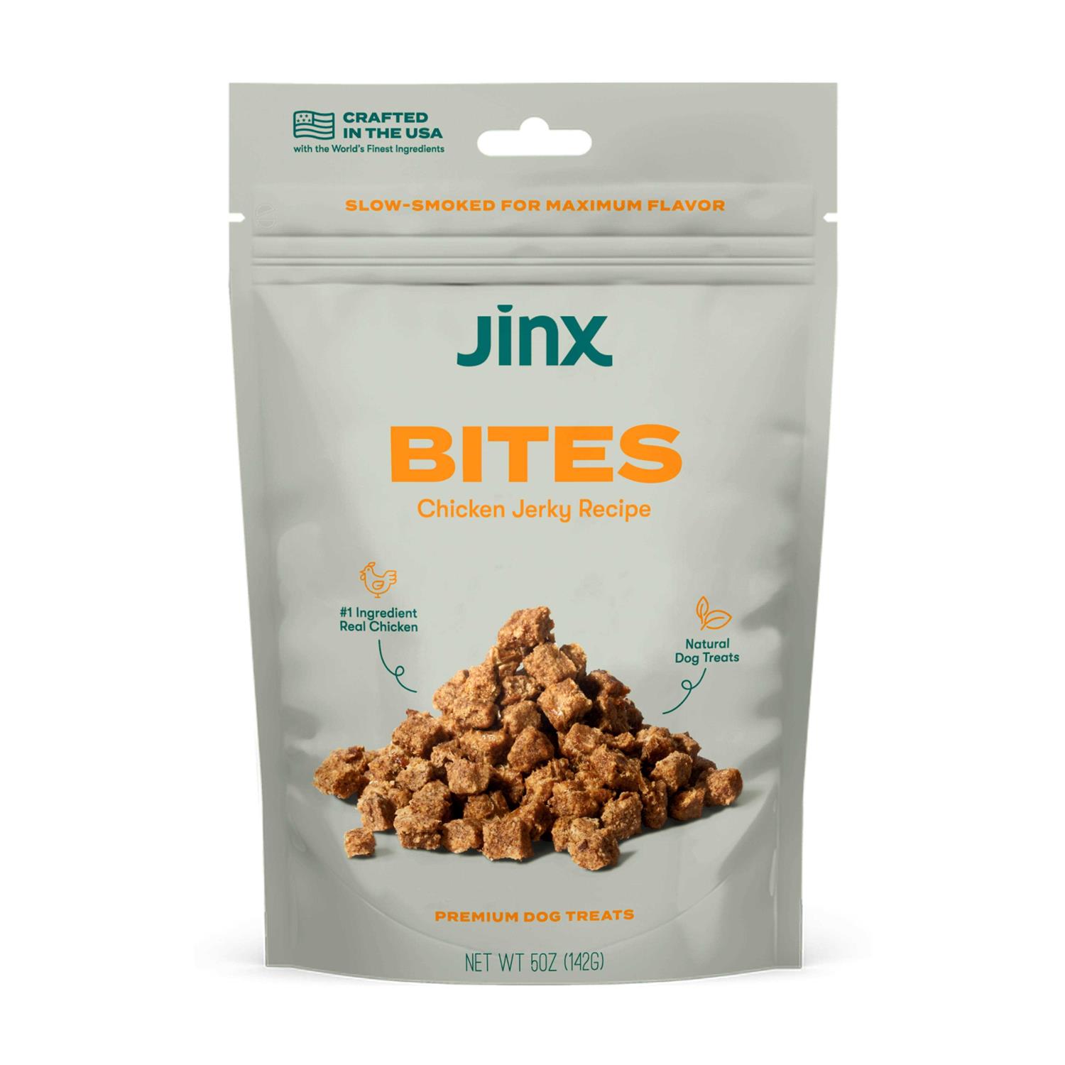 Jinx All Natural Slow-Smoked Chicken Flavor Jerky Bites for Dogs - Healthber