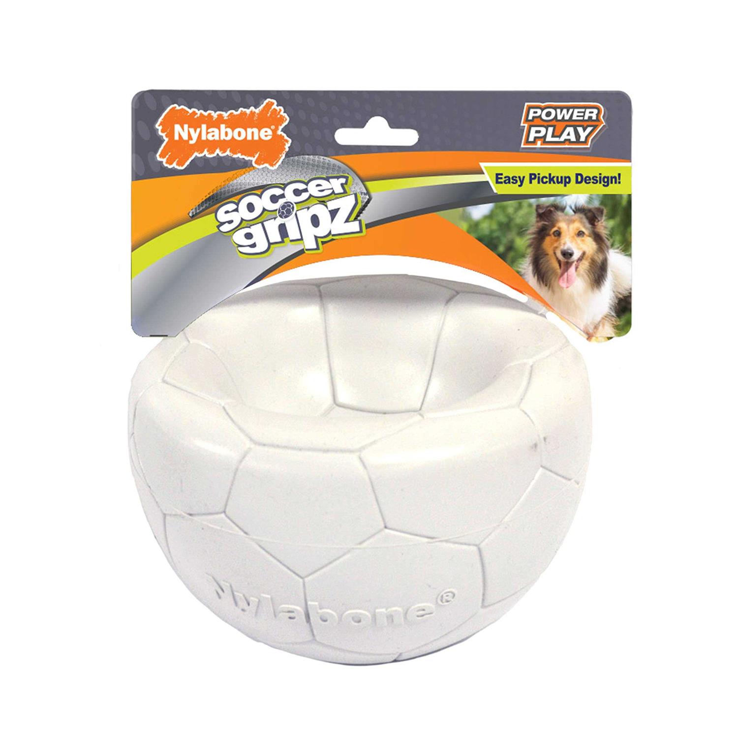 Nylabone Power Play Gripz Dog Soccer Ball Toy - Healthber