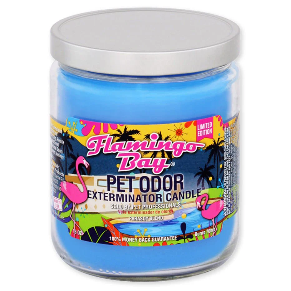 Pet Odor Exterminator Candle, Flamingo Bay, 13 oz - Healthber