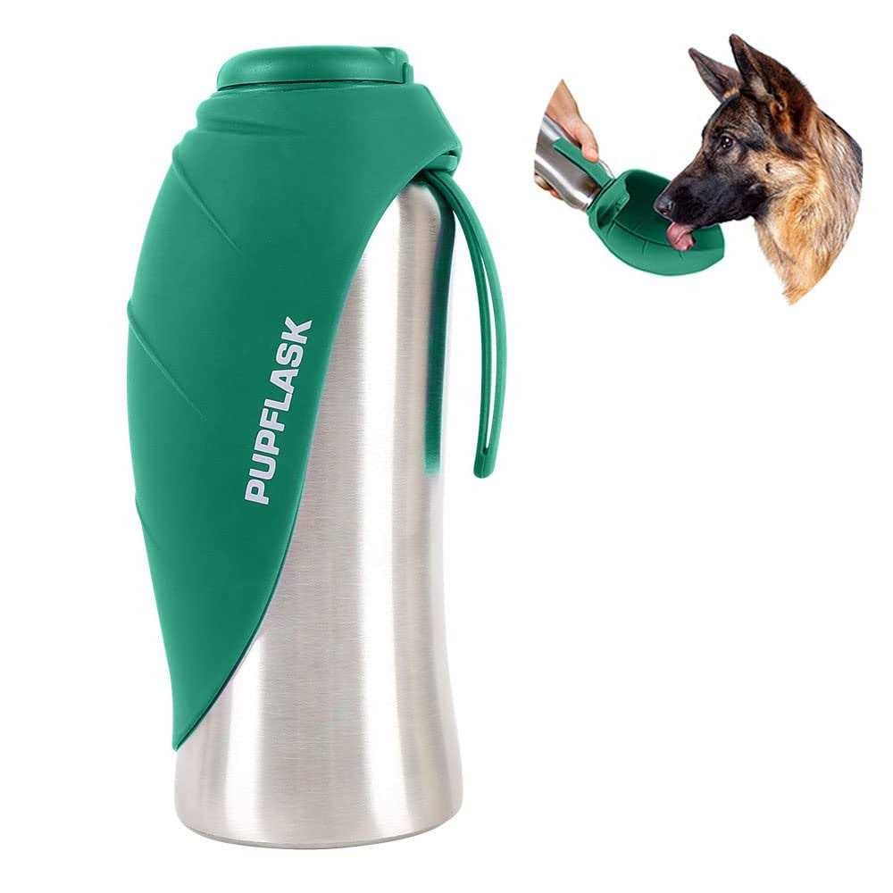 Tuff Pupper PupFlask Large Dog Water Bottle 27 or 40 OZ Stainless Steel - Healthber