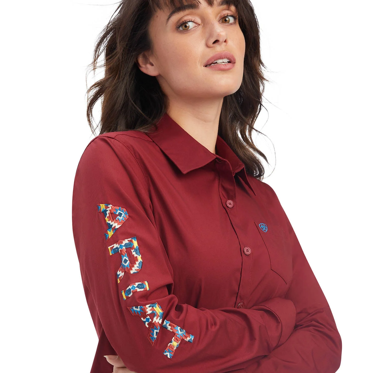 Ariat Team Kirby Stretch Shirt, Rouge Red - Healthber
