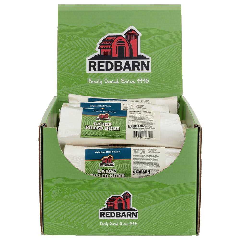 Redbarn Large Beef Filled Bones Dog Treats - Healthber