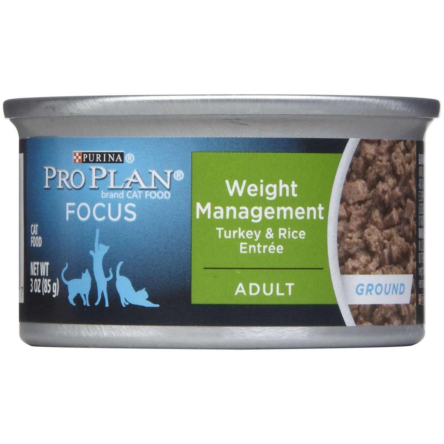 Purina Pro Plan Focus Adult Weight Management Ground Turkey & Rice Entree Canned Cat Food - Healthber