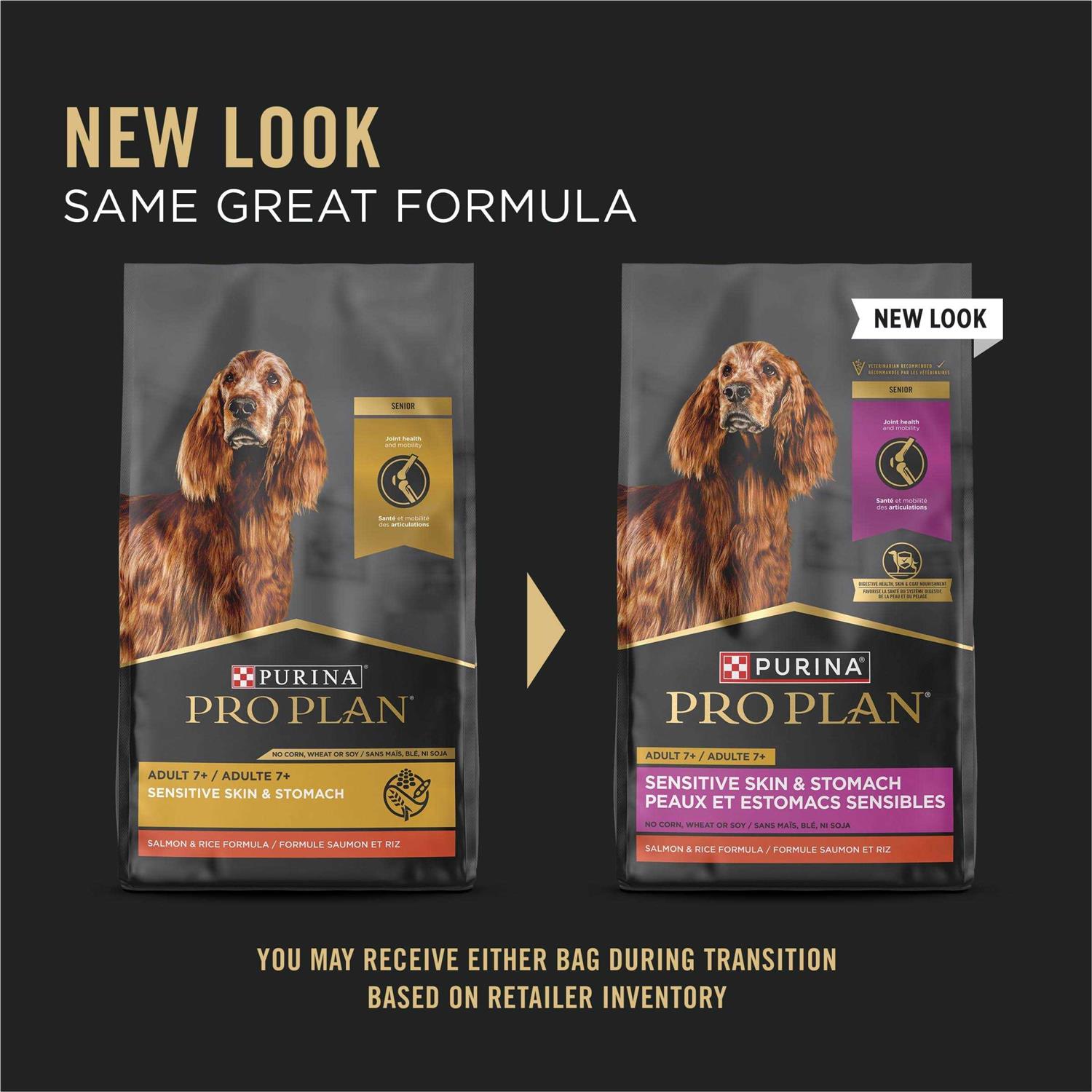Purina Pro Plan Sensitive Skin & Stomach Salmon & Rice Formula Senior Dry Dog Food - Healthber