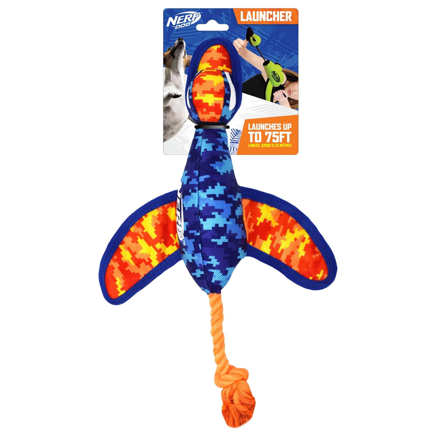 Nerf Nylon Digital Camo Crinkle Wing Launching Duck Dog Toy - Healthber