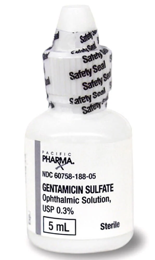 Rx Gentamicin Sulfate (Generic) Opthalmic Solution for Dogs & Cats 0.3%, 5ml bottle - Healthber
