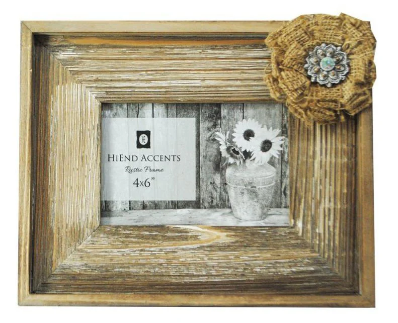 Wooden Burlap Bow Picture Frame - Healthber