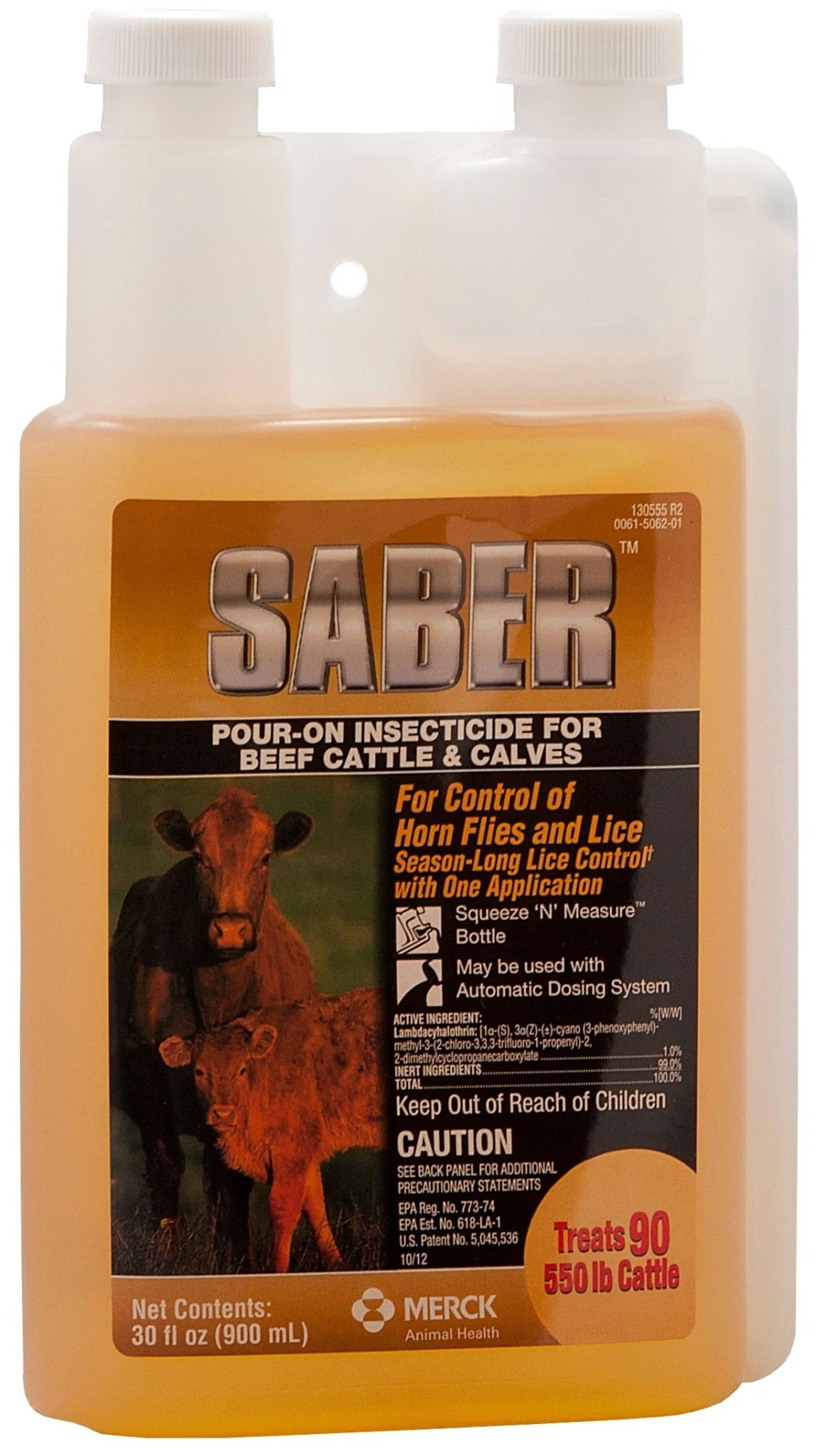 Saber Pour-On Insecticide, 900 mL - Healthber