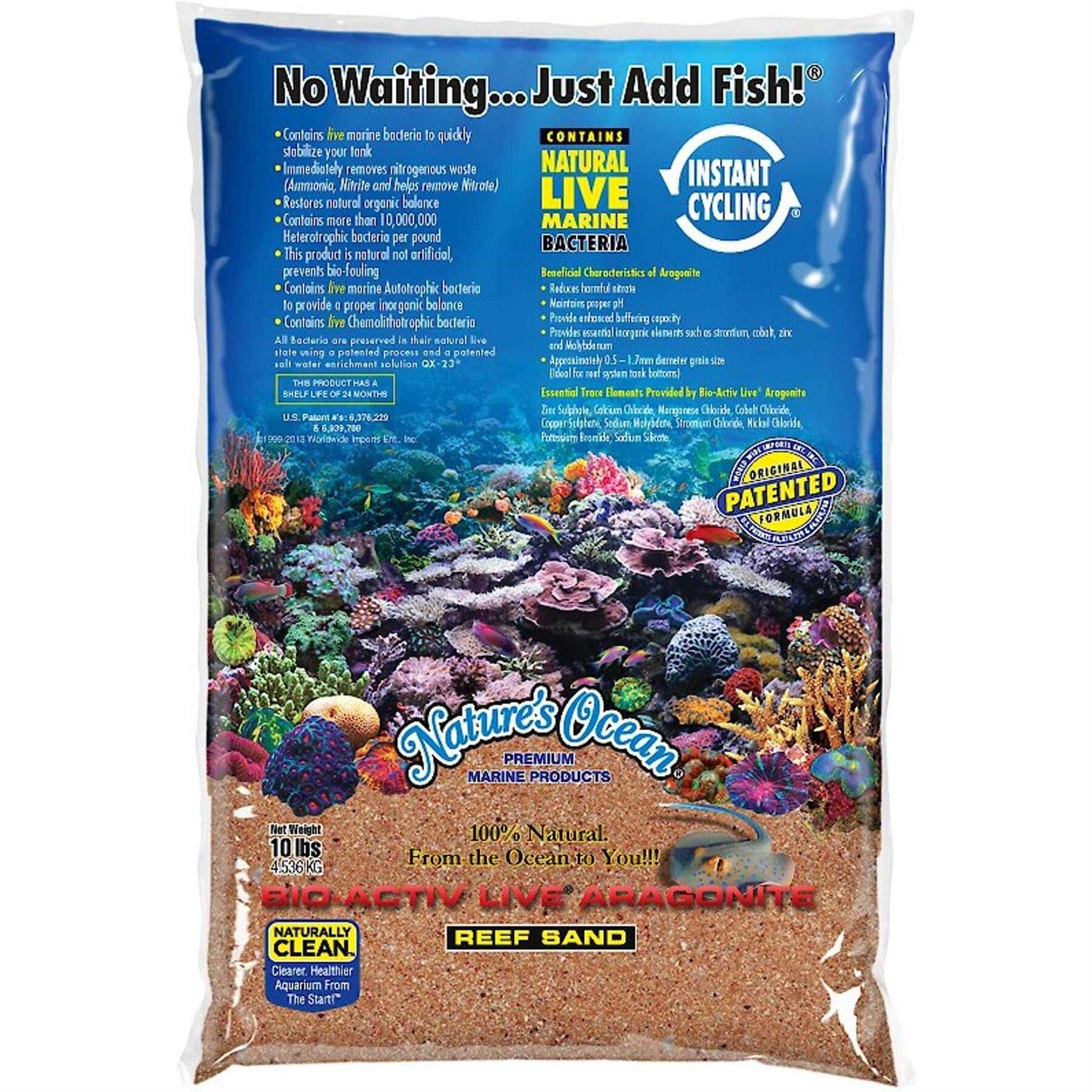 Nature&s Ocean Bio-Activ Live Aragonite Saltwater Aquarium Sand - Healthber