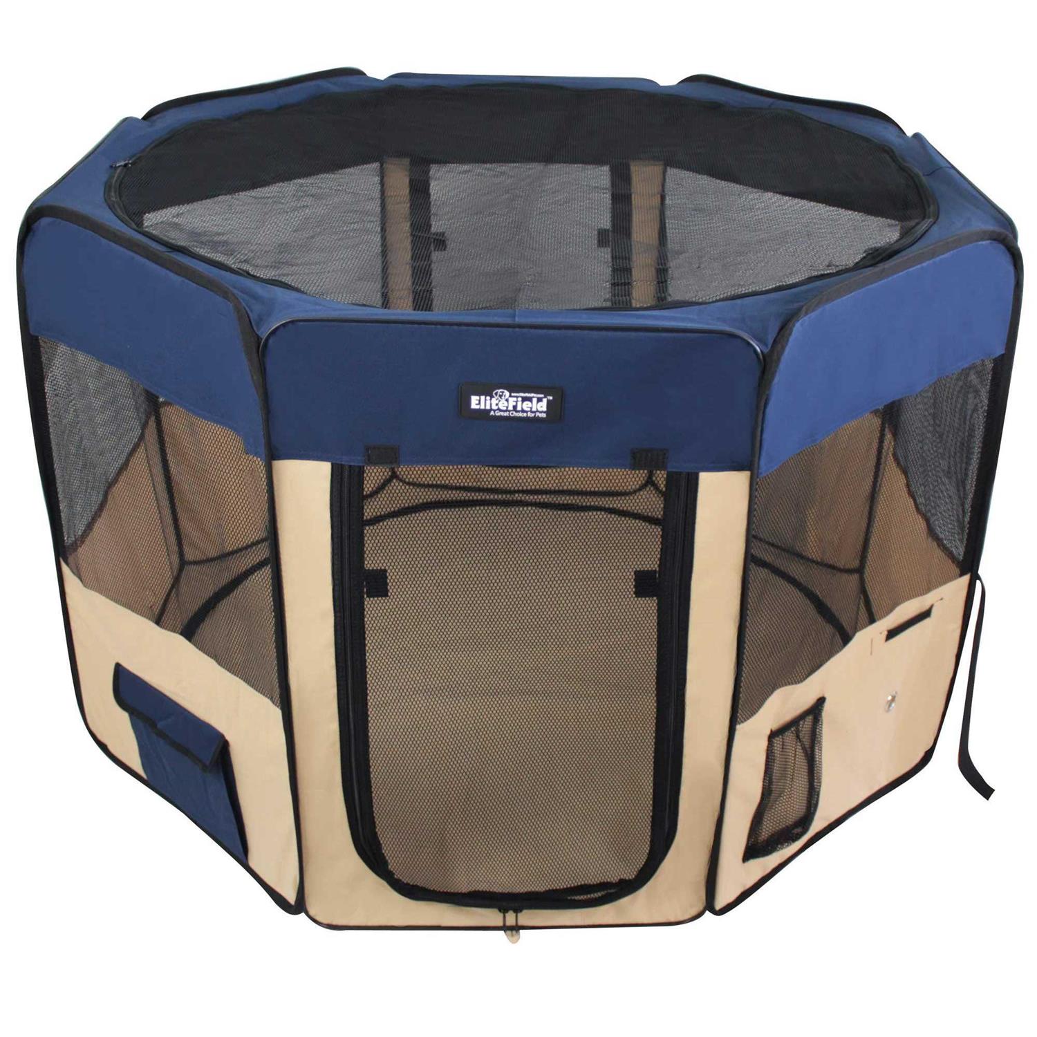 EliteField 2-Door Soft Pet Playpen Pen - Healthber